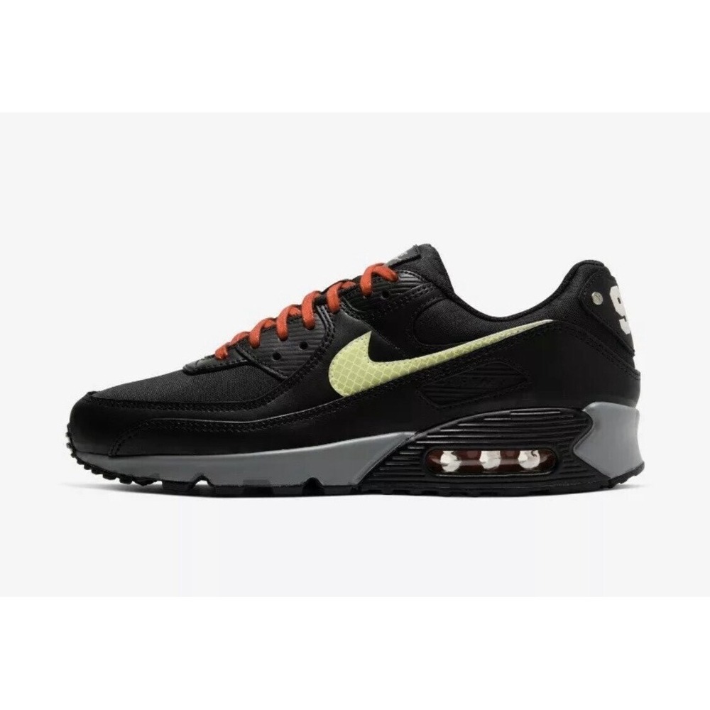NIKE AIR MAX 90 PREMIUM MENS SHOES  Sz 11 BLACK/YELLOW-SMOKE GREY‎ CW1408001 NIB